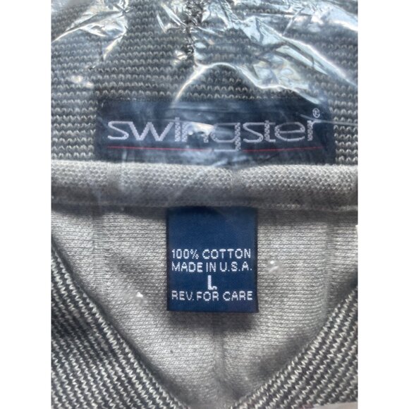 Swingster Grey Polo Shirt Olympic Worldwide Partner 100% Cotton L Made In USA - Picture 2 of 5